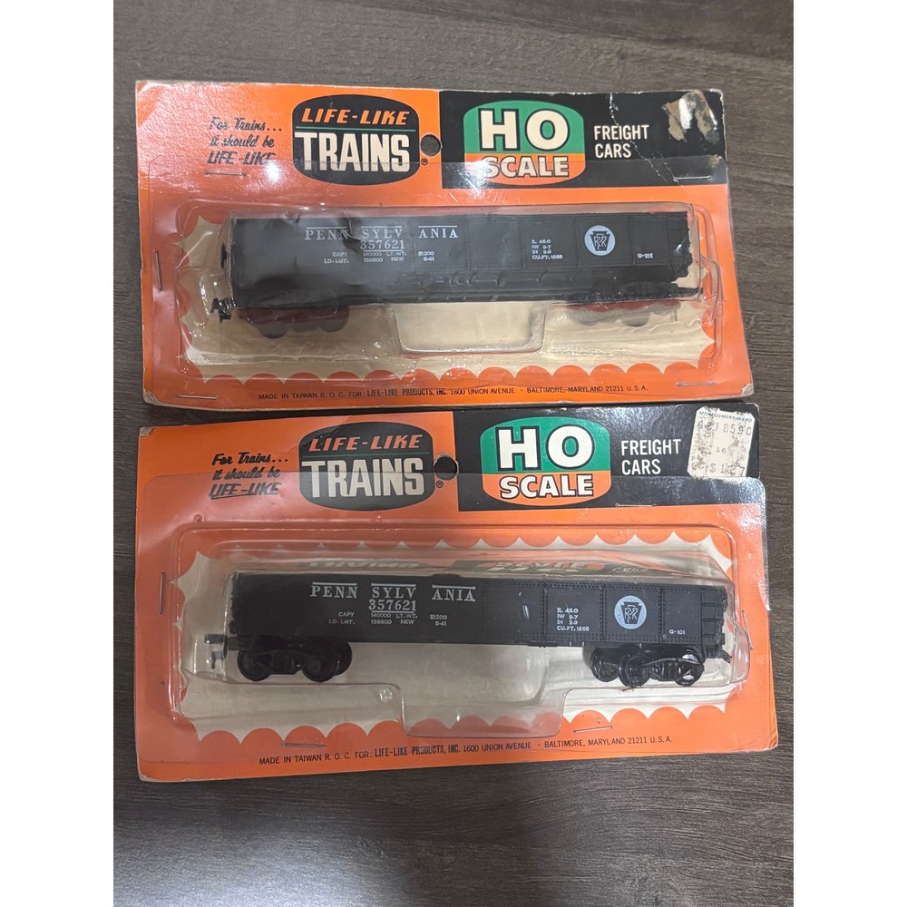 Life-Like Trains HO Scale Pennsylvania Gondola Freight Car Lot of 2